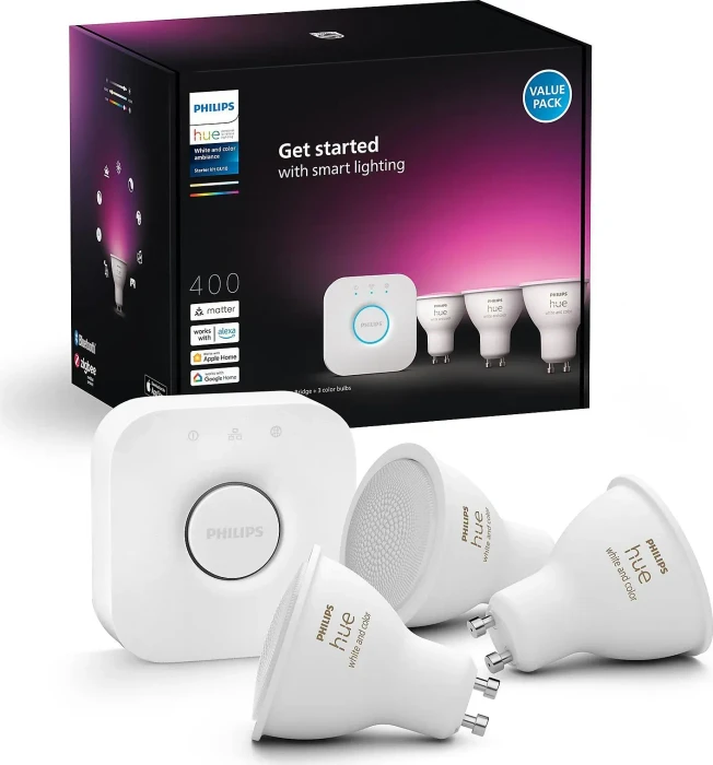 Philips Hue White and Color Ambiance 400 GU10 4.2W Starter-Kit