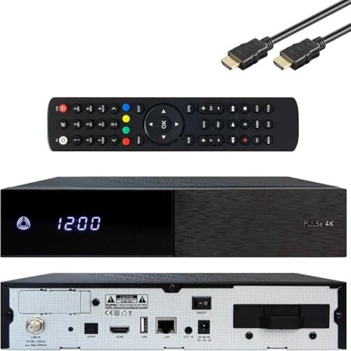 AB-COM PULSe 4K schwarz, 1x DVB-S2X, festplattenvorbereitet