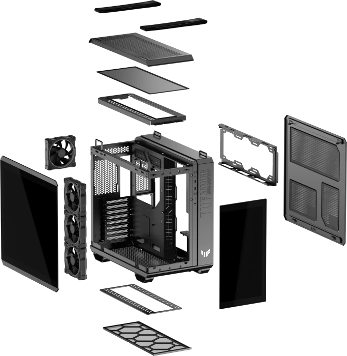 ASUS TUF Gaming GT502 Horizon TG ARGB Black, Glasfenster
