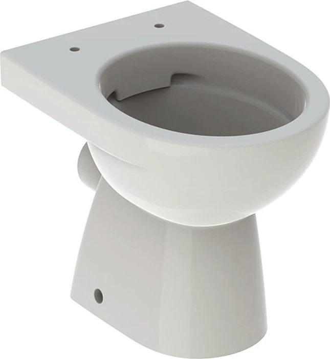 Geberit Renova Stand-WC Tiefspüler, Abgang horizontal, teilgeschlossene Form, Rimfree pergamon