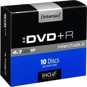 Intenso DVD+R 4.7GB, 16x, 10er Slimcase, printable