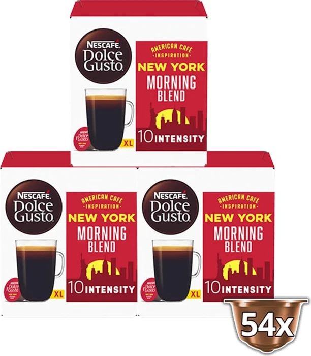 Nestlé Nescafe Dolce Gusto New York Morning Blend Kaffeekapseln, 54 Stück (3x 18 Stück)