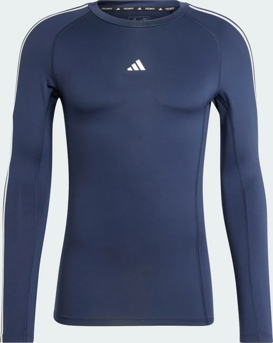 adidas Techfit Compression Training 3-Streifen Kompressionsshirt langarm legend ink (Herren)