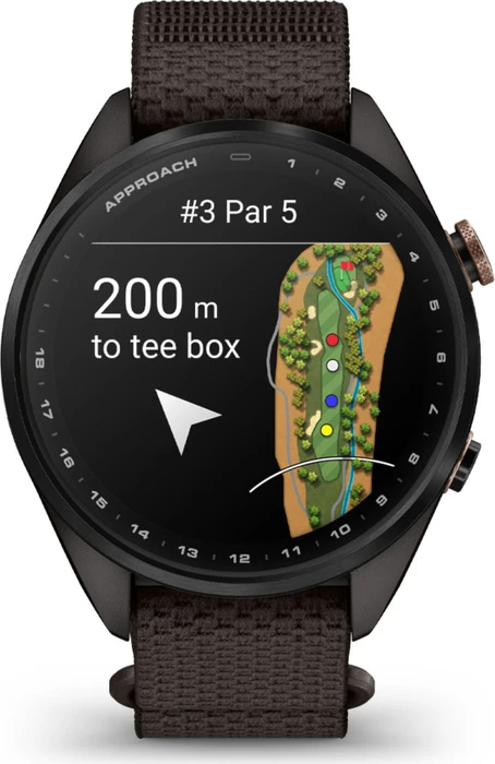 Garmin Approach S72 43mm carbon gray-heritage bronze dlc titanium/pebble grey