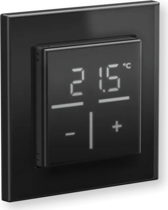 eQ-3 HomeMatic Glas-Wandthermostat mit CO2-Sensor schwarz, Funk-Wandthermostat