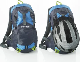 Fischer Fahrrad-Rucksack mit Helmnetz blau