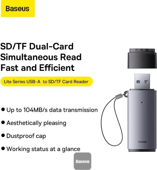 Baseus Lite Series Card Reader, USB-A 3.0 [Stecker]