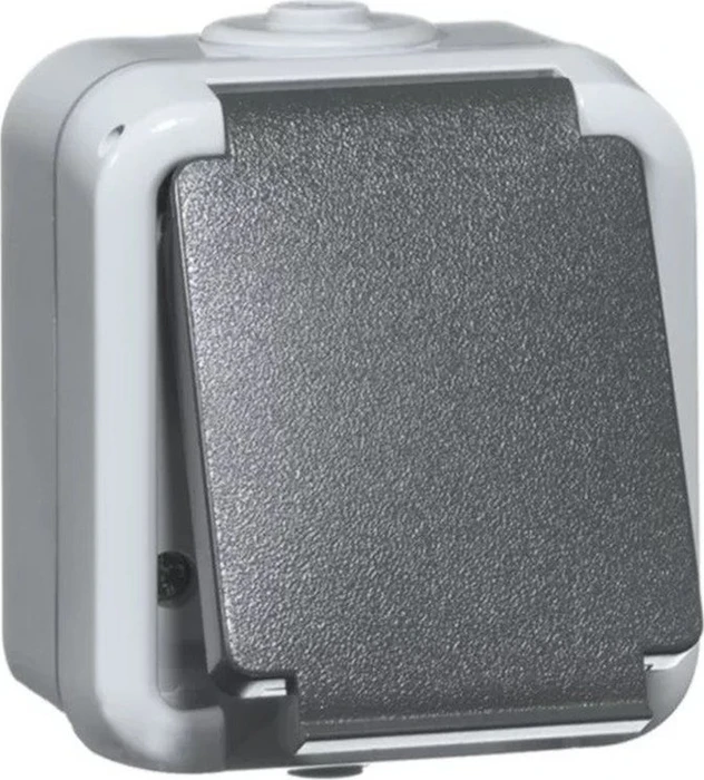 Peha IP54 Steckdose SCHUKO 2fach senkrecht ohne Dose, grau