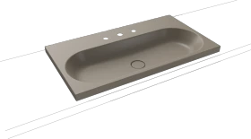 Kaldewei Centro 3056 Aufsatzwaschtisch 90x50x4cm, Perl-Effekt, warm grey 60