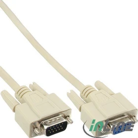 InLine VGA Verlängerungskabel Stecker/Buchse 1m, beige (17737)