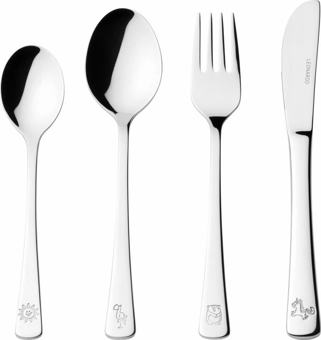 doddl Kinderbesteck-Set Bambini silber, 4-tlg.