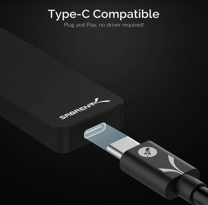 Sabrent Rocket Nano External Aluminium SSD, schwarz, 1TB, USB-C 3.1