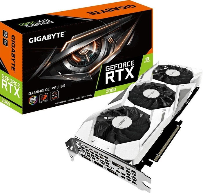 GIGABYTE GeForce RTX 2060 Gaming OC Pro White 6G, 6GB GDDR6, HDMI, 3x DP