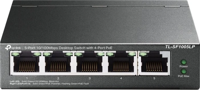 TP-Link TL-SF1000 Desktop Switch, 5x RJ-45, 34W PoE