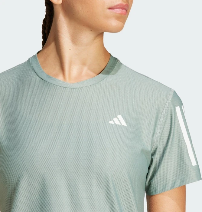 adidas Own The Run Laufshirt kurzarm silver green (Damen)
