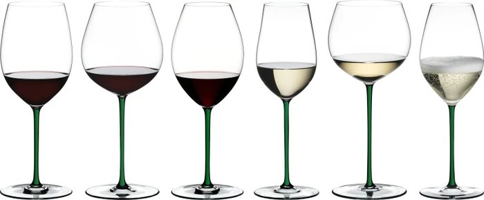 Riedel Fatto A Mano Champagner Weinglas grün