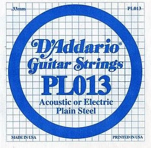 D'Addario Single Plain Steel 013