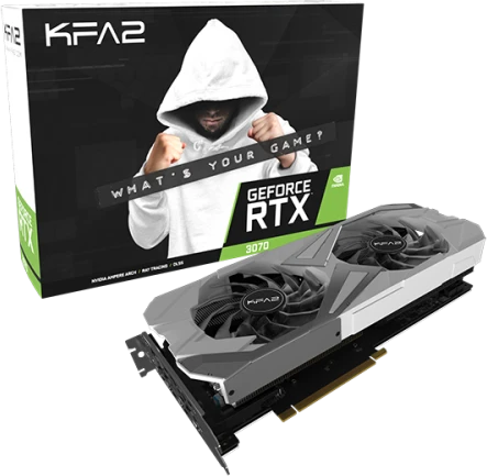 KFA2 GeForce RTX 3070 EX White (1-Click OC) LHR, 8GB GDDR6, HDMI, 3x DP