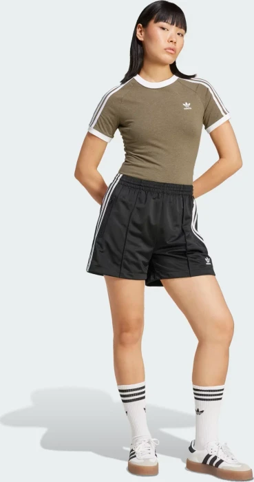 adidas 3-Streifen Slim Raglan T-Shirt kurzarm olive strata mel. (Damen)