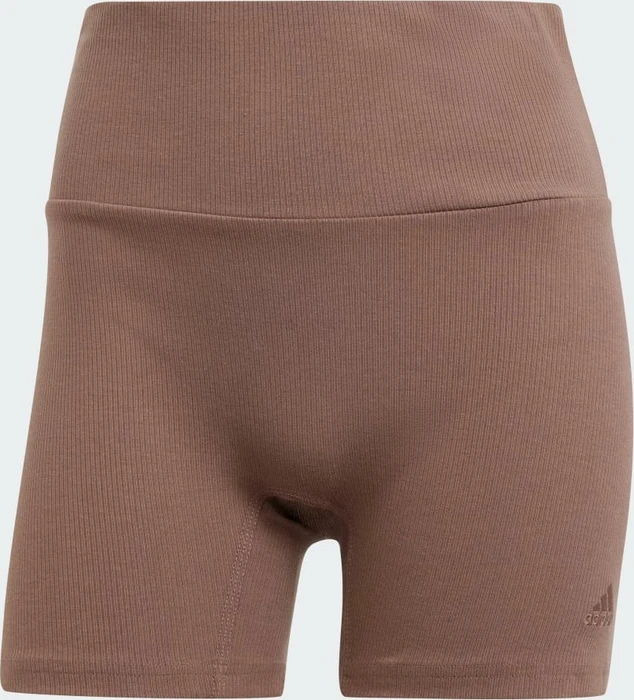 adidas Lounge Ribbed High-Waist Hose kurz earth strata (Damen)