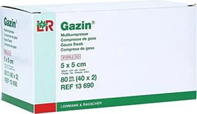 Lohmann & Rauscher Gazin Mullkompresse steril 12-fach, 5 x 5cm, 100 Stück (20x 5 Stück)