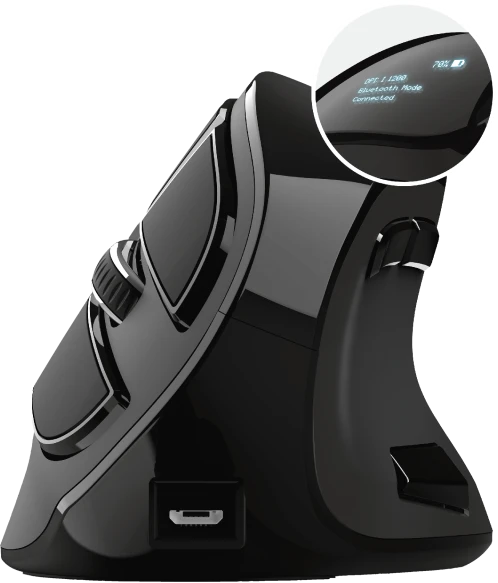 Trust Voxx Rechargeable Ergonomic Wireless Mouse, USB/Bluetooth