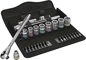 Wera 8100 SB 10 Zyklop Metal Push Bitset/Steckschlüsselsatz zöllig inkl. Tasche, 29-tlg.