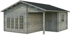 Palmako Irene 27.1m² Gartenhaus grau tauchgrundiert