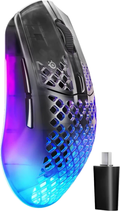 SteelSeries Aerox 3 Wireless Gen 2 Shadow, schwarz/transparent, USB/Bluetooth