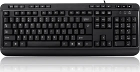 Adesso Multimedia Desktop Tastatur mit 3-Port Hub, schwarz, USB, US (AKB-132HB)