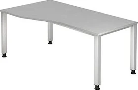 Hammerbacher Ergonomic Plus Q-Serie VQS18/5 Schreibtisch 180x100cm grau/silber
