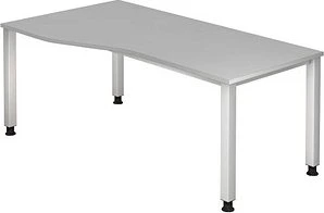 Hammerbacher Ergonomic Plus Q-Serie VQS18/5 Schreibtisch 180x100cm grau/silber