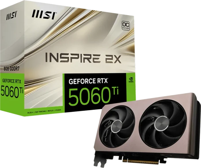 MSI GeForce RTX 5060 Ti 8G Inspire 2X OC, G506T-8I2C, 8GB GDDR7, HDMI, 3x DP