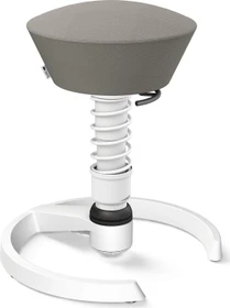 Aeris Swopper New Edition Bürohocker mit Gleitern, Feder Standard, Gestell Alu weiß, Bezug Wollmischung Select grau
