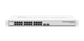 MikroTik Cloud Smart Switch CSS300 Rackmount Gigabit Smart Switch, 24x RJ-45, 2x SFP+, PoE PD