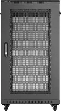Lanberg 19" Rackschrank 22HE, LCD, freistehend, Flat Pack, V2, Gitternetztür, IP20, RAL 9004, 800mm tief