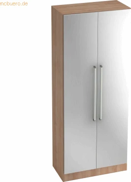 Hammerbacher Garderoben-Schrank 5OH V7200, Chromgriff, nussbaum/silber, Schrankwand