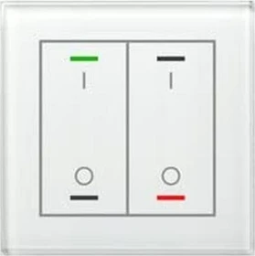 MDT Glastaster II Light 2-fach weiß, Temperatursensor, Symbol I/O
