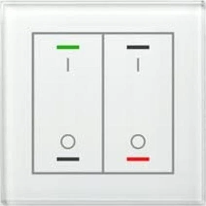 MDT Glastaster II Light 2-fach weiß, Temperatursensor, Symbol I/O (BE-GTL2TW.B1)