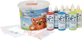 Kreul Window Color Set Powerpack Bär Glasmalfarbe, 8 Farben, 125ml, 8er-Set