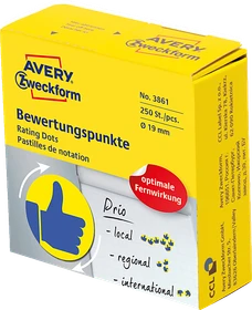 Avery-Zweckform Bewertungspunkte 19mm Daumen blau/gelb