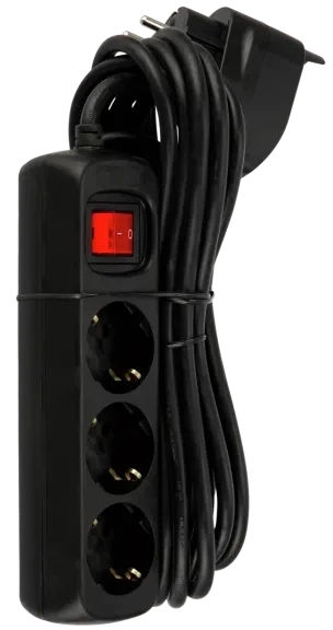 REV Ritter Powersplit-Steckdosenleiste 3+1, 4-fach, 5m, schwarz