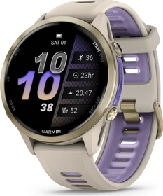 Garmin Forerunner 970 soft gold titanium/french grey/translucent indigo