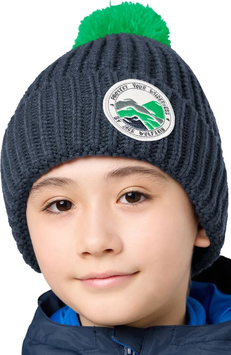 Jack Wolfskin Pompom Badge Beanie midnight sky (Junior)