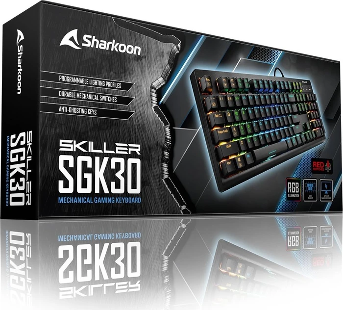 Sharkoon Skiller Mech SGK30, LEDs RGB, Huano RED, USB, DE