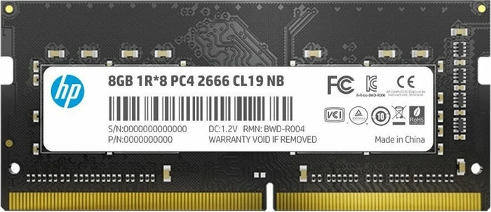 HP S1 Series SO-DIMM 8GB, DDR4-2666, CL19, 1RX8