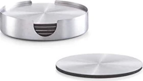 Zeller Edelstahl Glasuntersetzer-Set, 7-tlg.