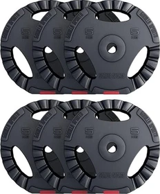Gorilla Sports Hantelscheiben Kunststoff Gripper Set 6x 5kg