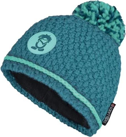 Trollkids Hemsedal Bobble Mütze teal/aqua (Junior)