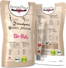 Herzens Hund Bio Pute mit Bio Gemüse, 1.95kg (15x 130g)